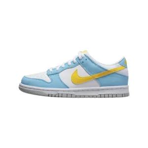 Nike Dunk Low GS Homer Simpsons 2022 White Blue Yellow Nike Dunk sneakers with classic silhouette