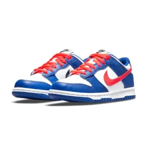 Nike Dunk Low GS White Royal Bright Crimson Nike Dunk sneakers with classic silhouette