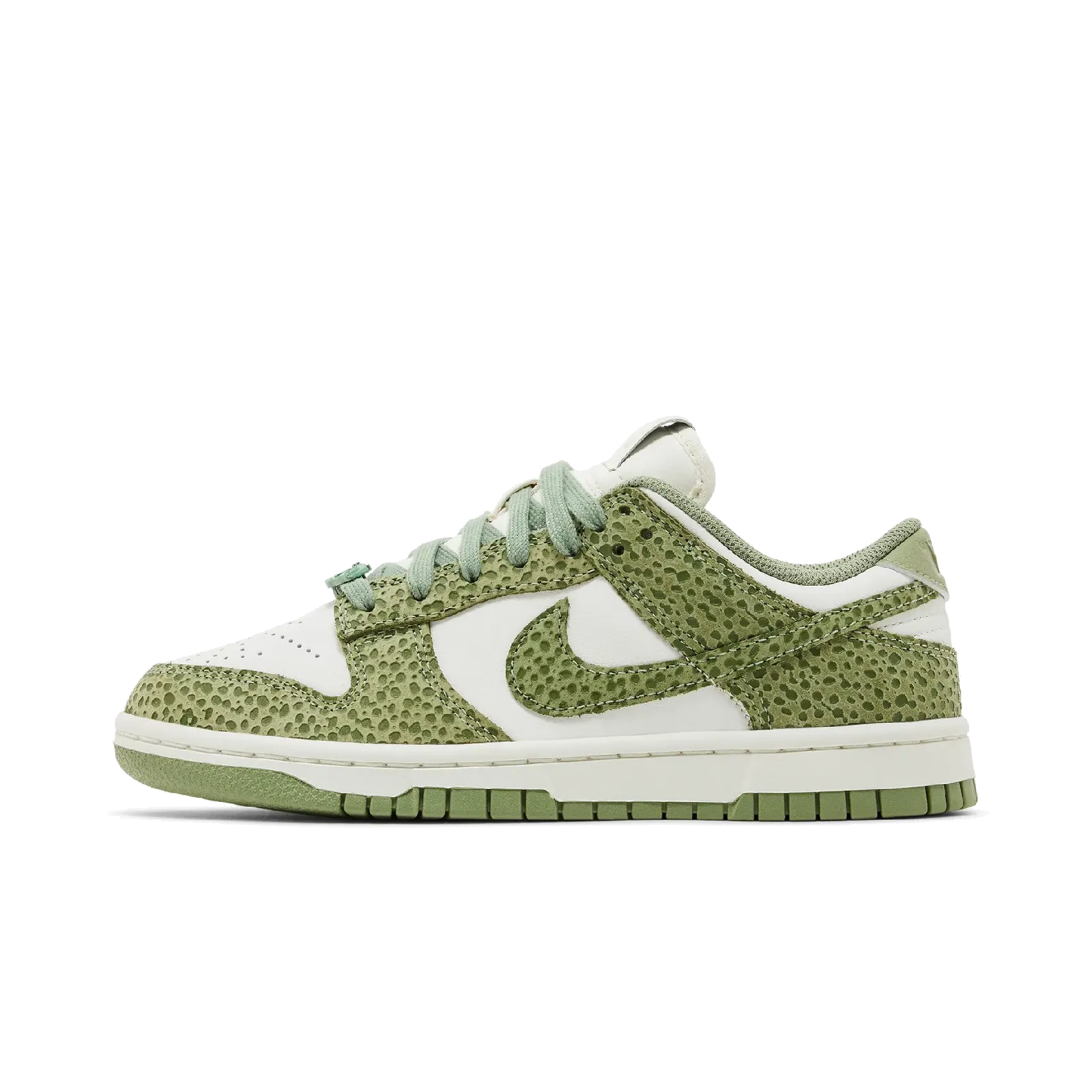 Nike Dunk Low Safari Oil Green (Women's) Nike sporty look with timeless feel