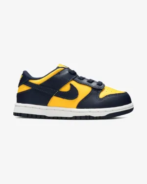 NIKE DUNK LOW TODDLER MICHIGAN 2021 Preschool sneakers for young kids