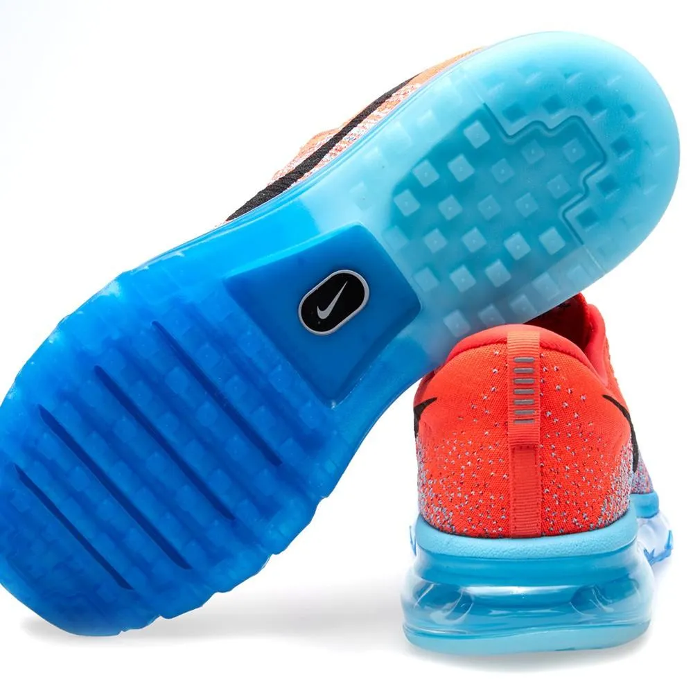 Nike Flyknit Max Bright Crimson, Black & Blue Nike Air Max cushioned sneakers
