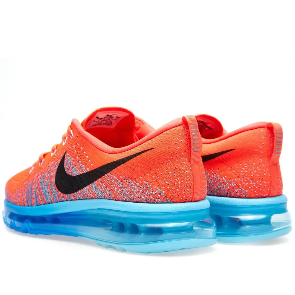 Nike Flyknit Max Bright Crimson, Black & Blue Nike Air Max cushioned sneakers