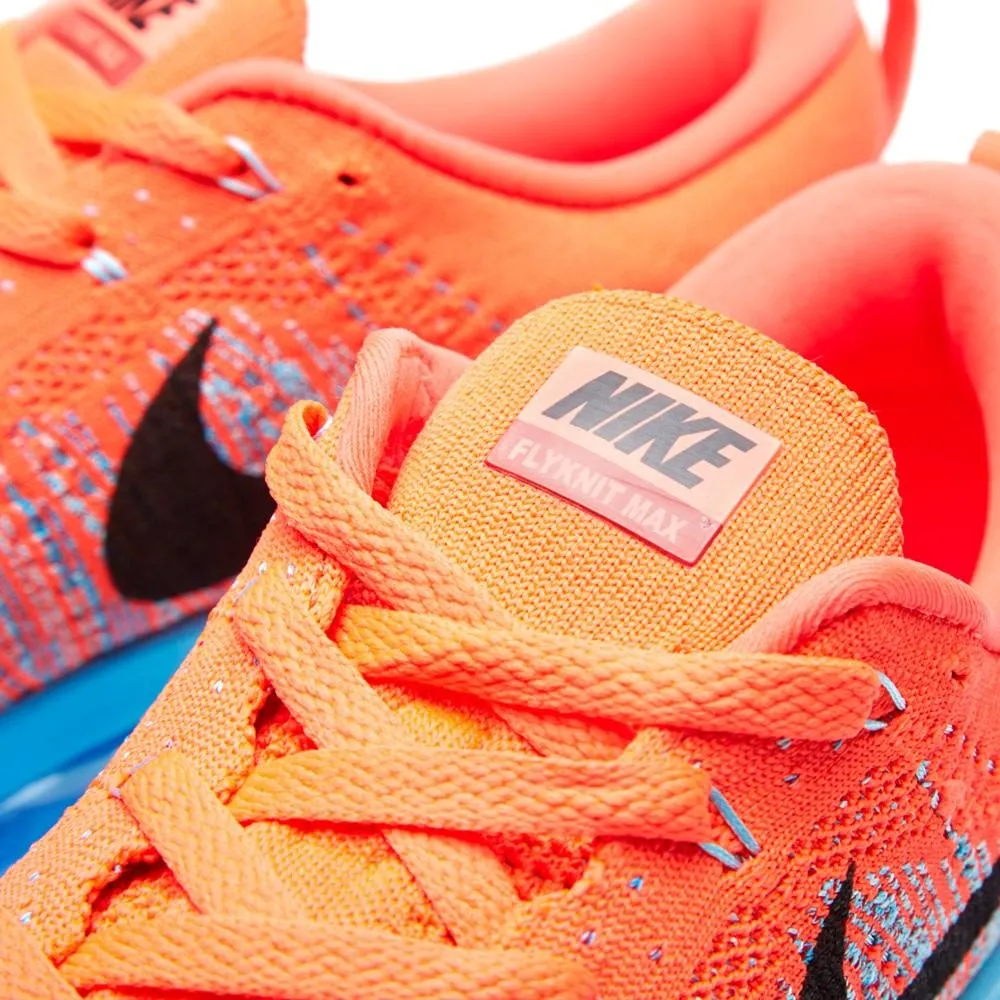 Nike Flyknit Max Bright Crimson, Black & Blue Nike Air Max cushioned sneakers