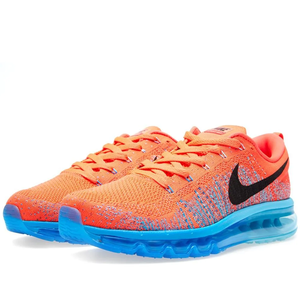 Nike Flyknit Max Bright Crimson, Black & Blue Nike Air Max cushioned sneakers