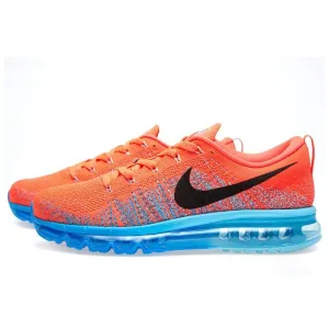 Nike Flyknit Max Bright Crimson, Black & Blue Nike Air Max sneakers with air cushioning design