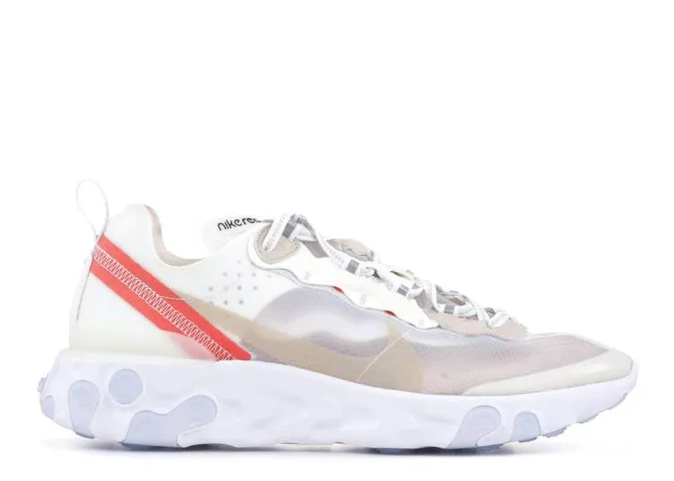 Nike React Element 87 Sail Light Bone Nike athletic shoes with flyknit design