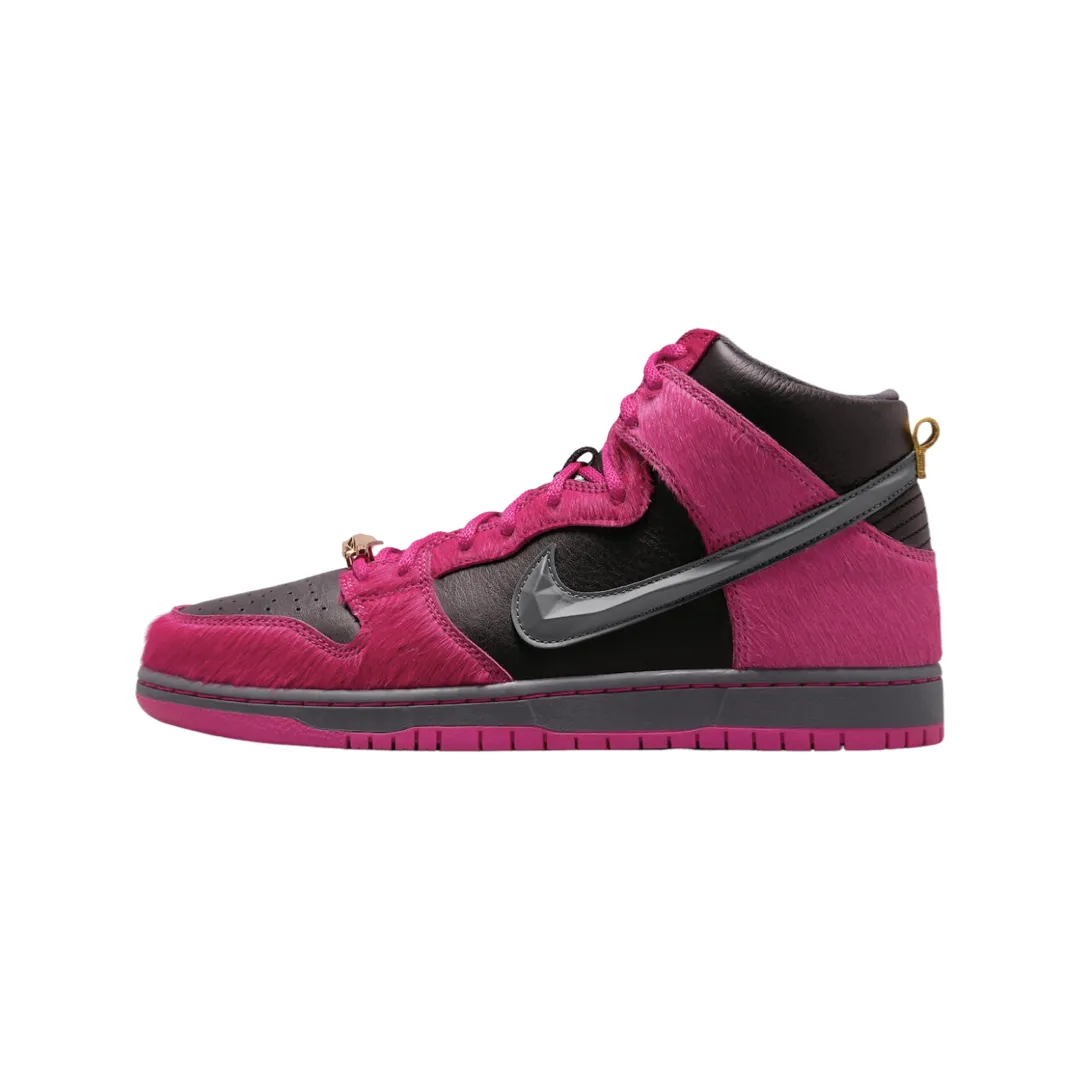 Nike SB Dunk High QS Run The Jewels Active Pink Black Nike Dunk sneakers with classic silhouette