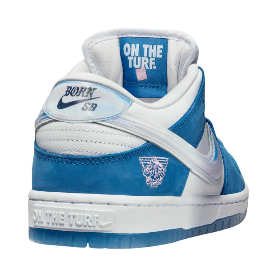 Nike SB Dunk Low Born X Raised One Block At A Time Deep Royal Blue White Iconic Sneakers