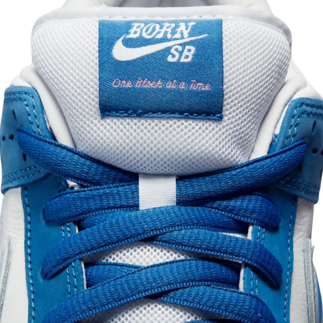 Nike SB Dunk Low Born X Raised One Block At A Time Deep Royal Blue White Iconic Sneakers