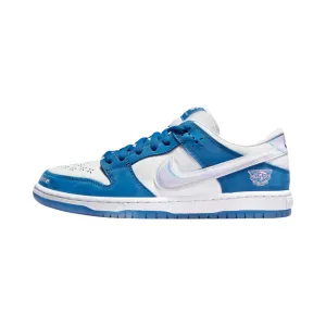 Nike SB Dunk Low Born X Raised One Block At A Time Deep Royal Blue White Nike Dunk sneakers with classic silhouette