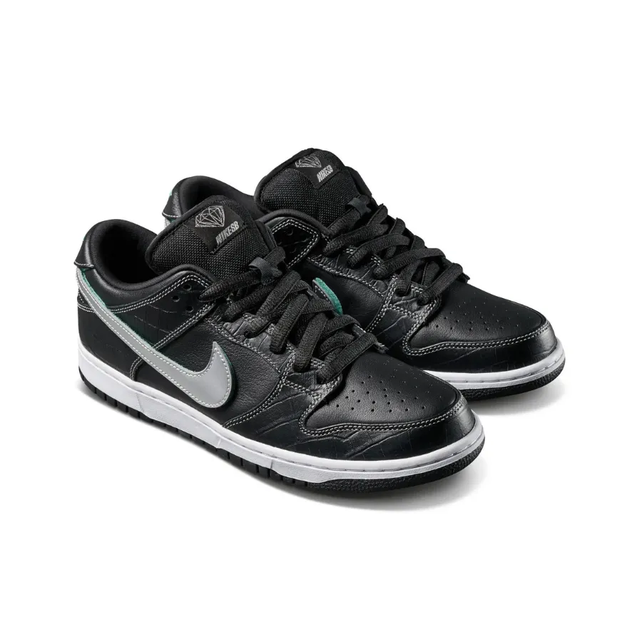 Nike SB Dunk Low Diamond Supply Co. Black Diamond Black Chrome Tropical Twist Iconic Sneakers