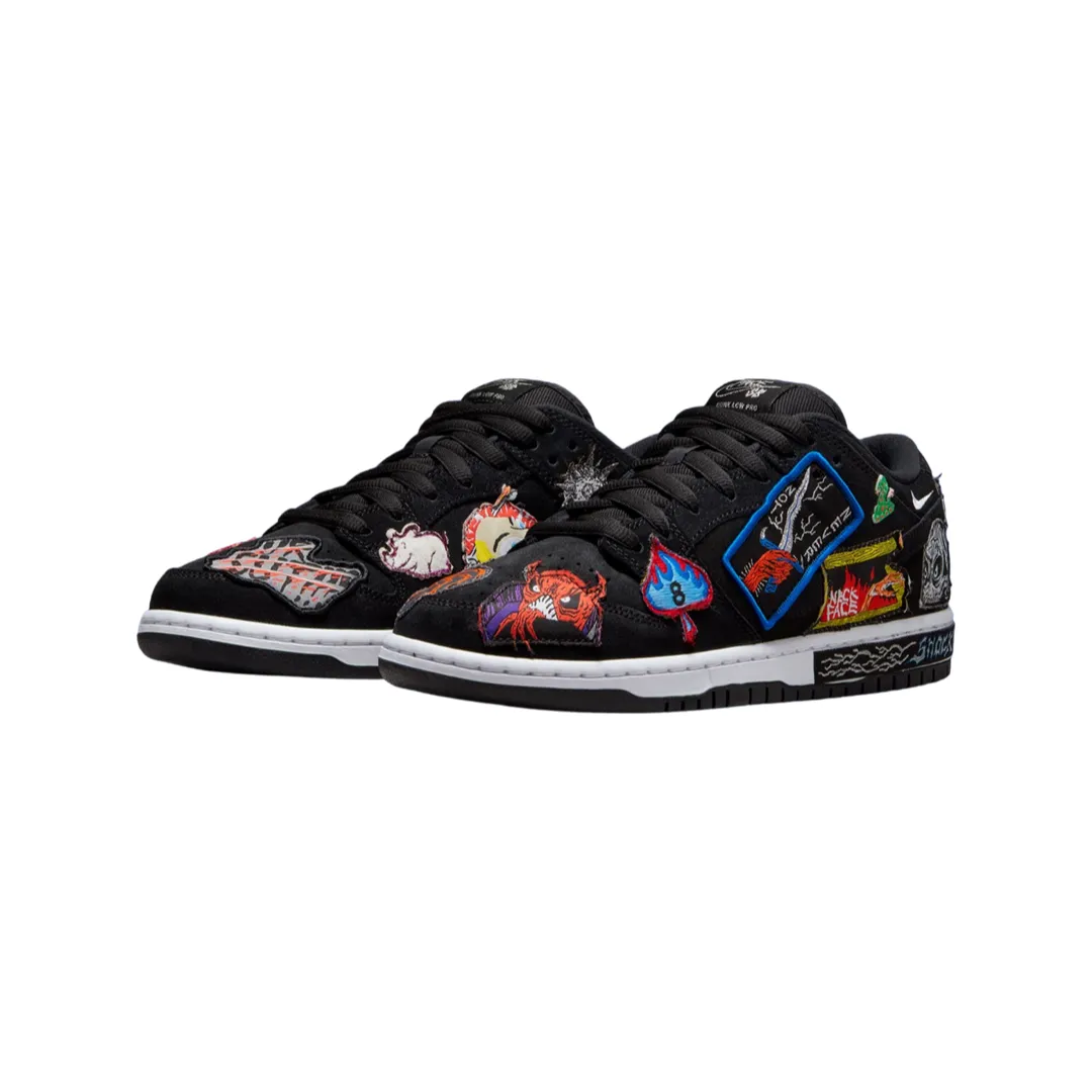 Nike SB Dunk Low Neck Face Black White Multi Colour Iconic Sneakers