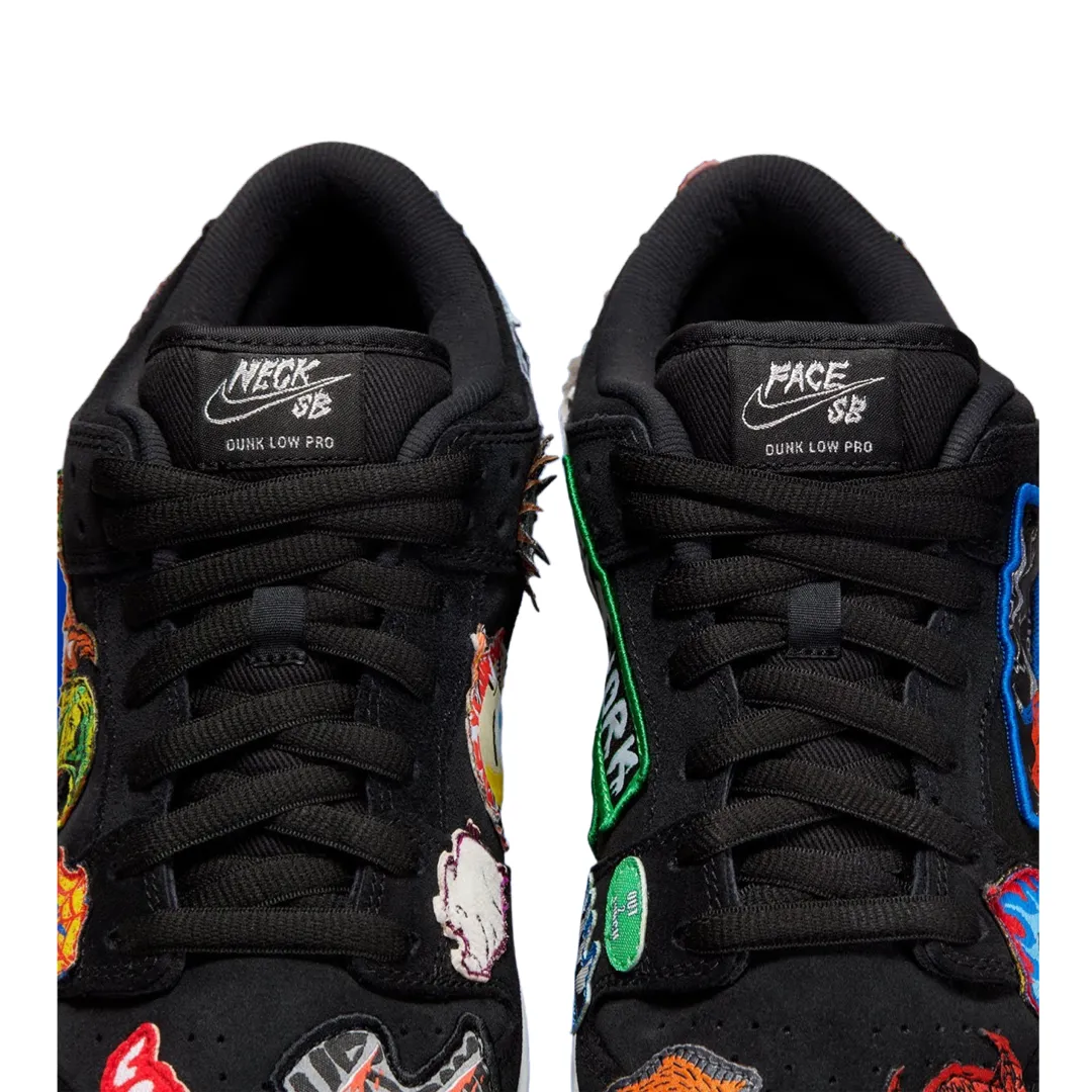 Nike SB Dunk Low Neck Face Black White Multi Colour Iconic Sneakers