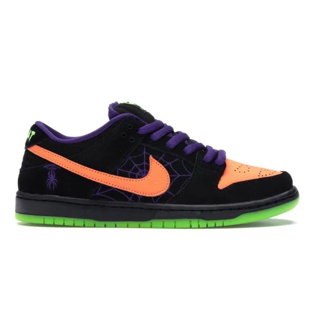 Nike SB Dunk Low Night of Mischief Halloween Black Orange Purple Electric Green Iconic Sneakers