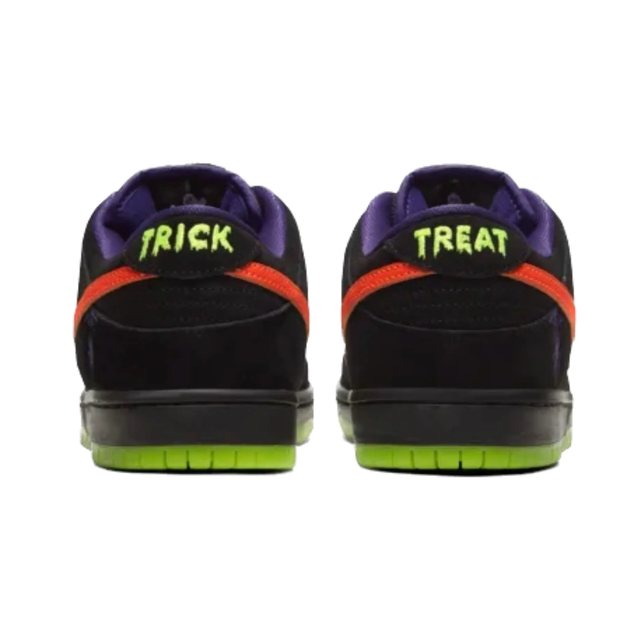 Nike SB Dunk Low Night of Mischief Halloween Black Orange Purple Electric Green Nike Dunk sneakers with classic silhouette