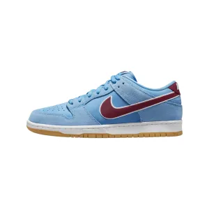 Nike SB Dunk Low Philadelphia Phillies Valor Blue Team Maroon White Gum Nike Dunk sneakers with classic silhouette