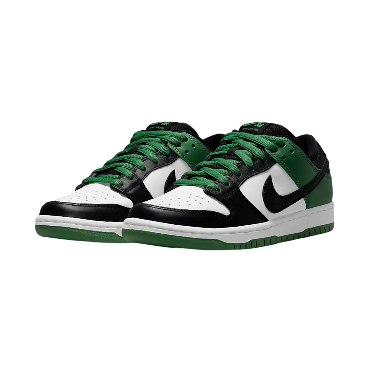 Nike SB Dunk Low Pro Classic Green Black White Iconic Sneakers
