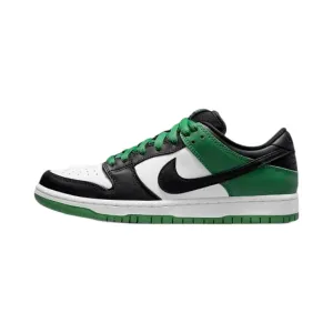 Nike SB Dunk Low Pro Classic Green Black White Nike Dunk sneakers with classic silhouette