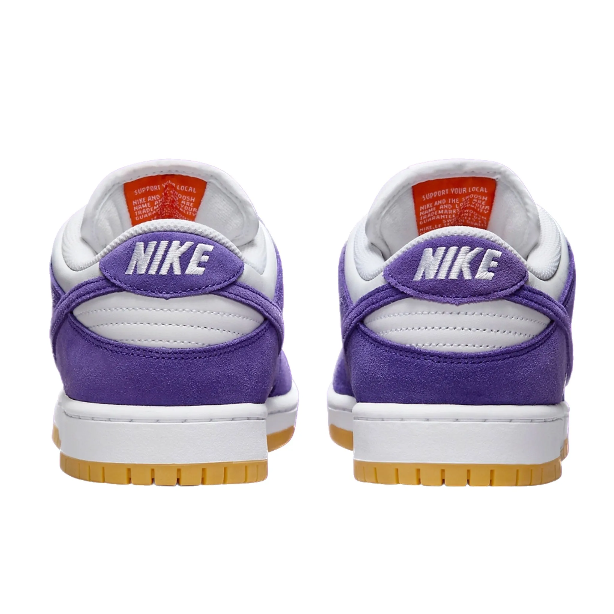 Nike SB Dunk Low Pro ISO Orange Label Court Purple White Gum Light Brown Iconic Sneakers