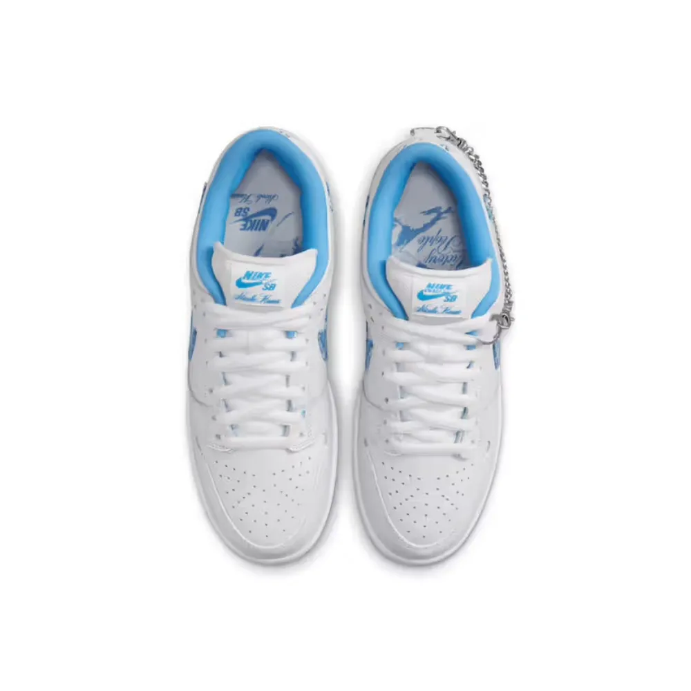 Nike SB Dunk Low Pro Nicole Hause White University Blue Midnight Navy Pure Platinum Iconic Sneakers