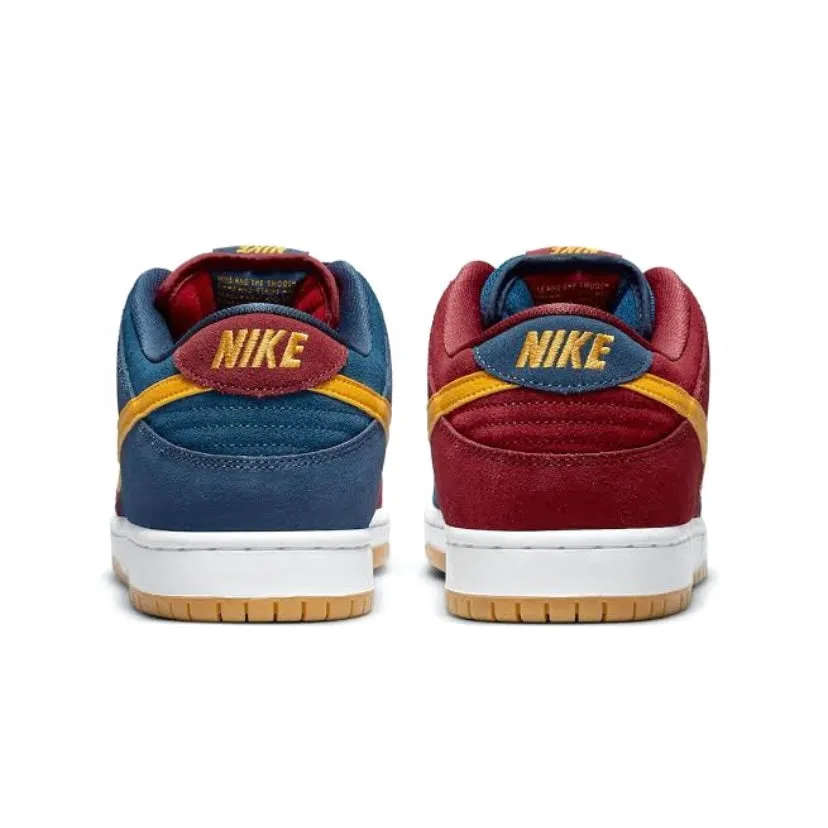 Nike SB Dunk Low Pro Premium Barcelona Navy University Gold Gym Red Iconic Sneakers