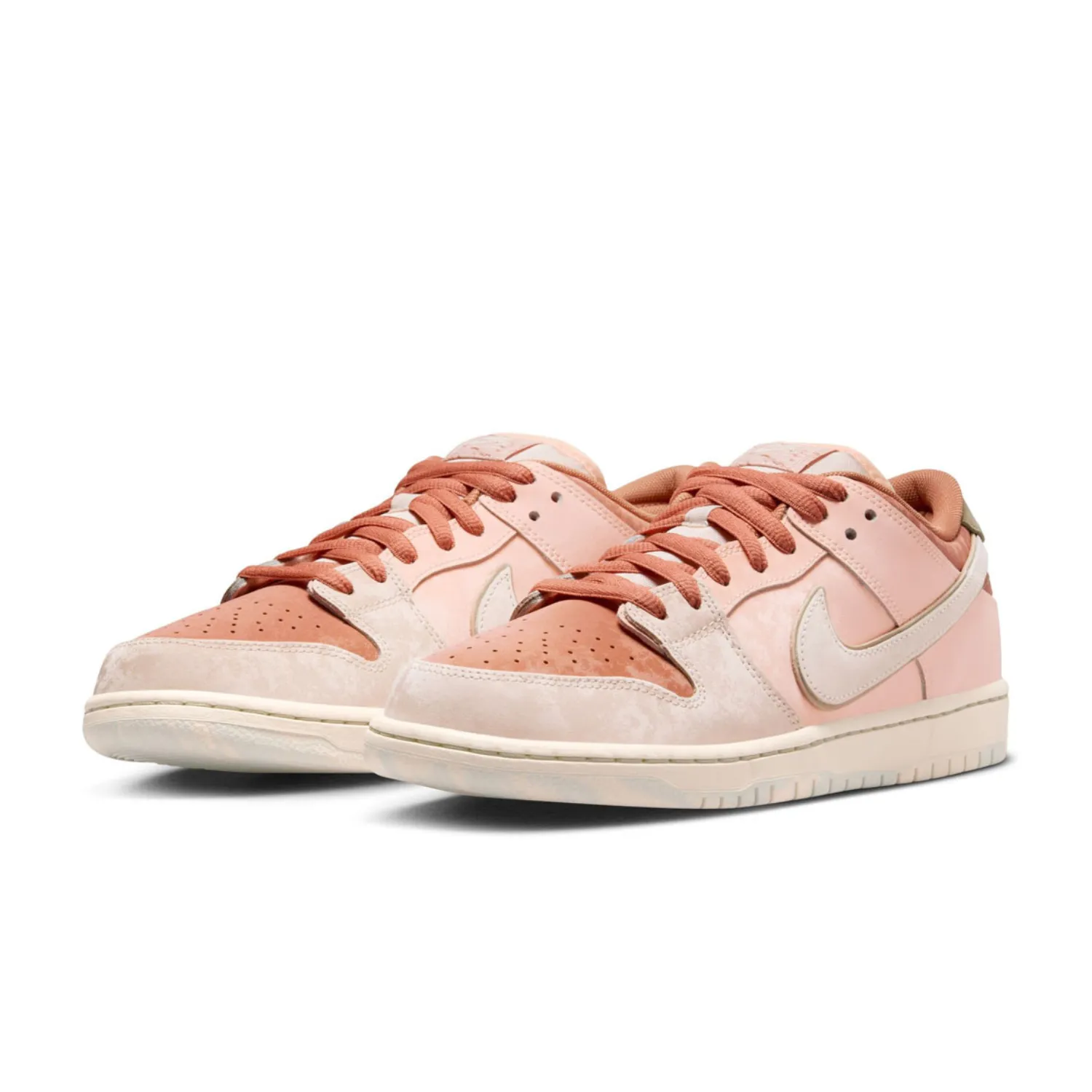 Nike SB Dunk Low Pro PRM Trocadero Gardens Amber Brown Guava Ice Crimson Tint Neutral Olive Pale Ivory Iconic Sneakers