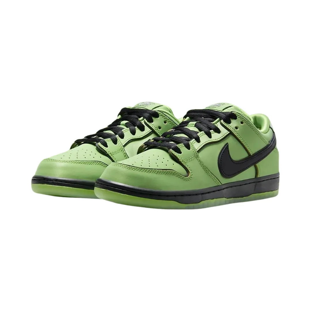 Nike SB Dunk Low Pro QS Powerpuff Girls Buttercup Mean Green Black Lotus Pink Iconic Sneakers