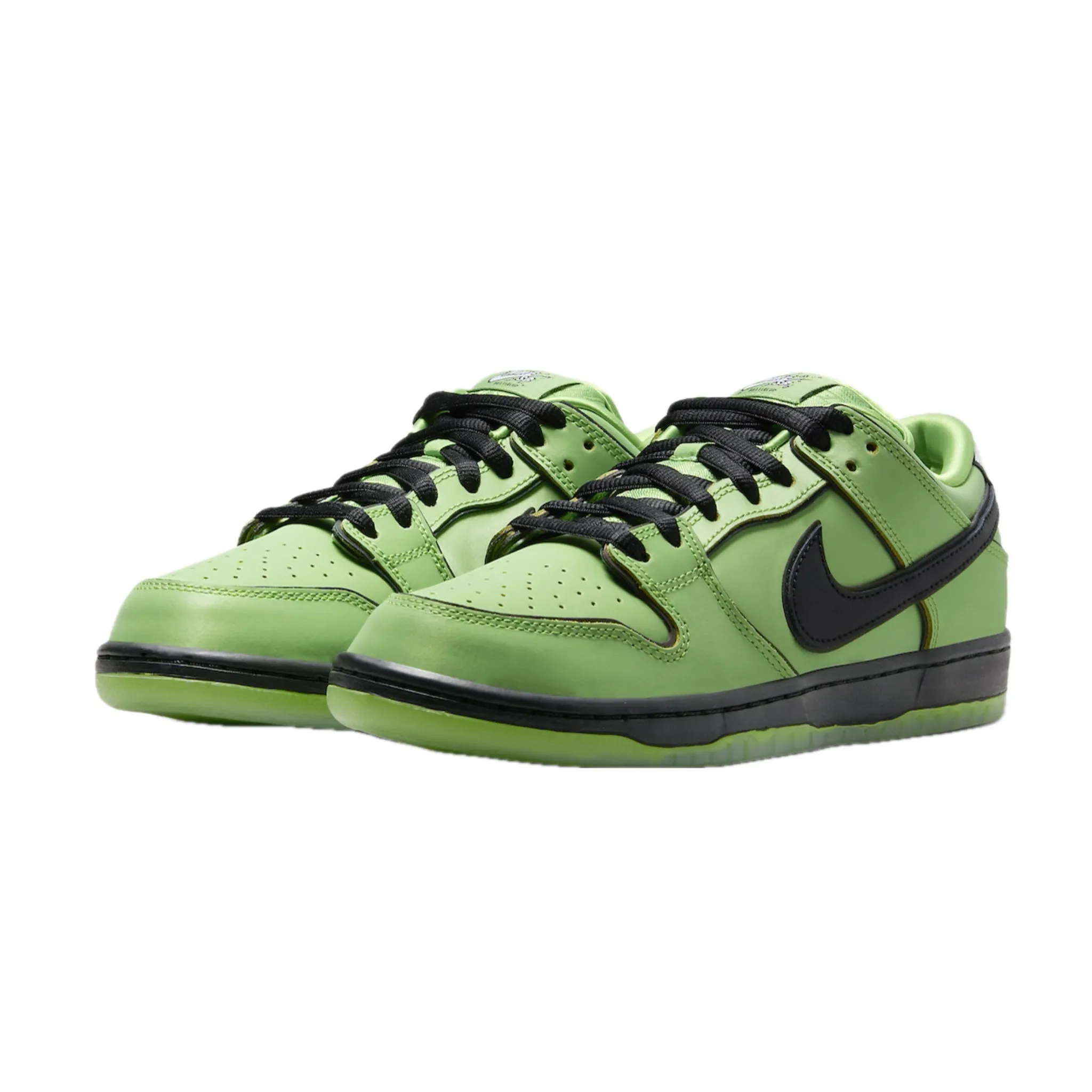 Nike SB Dunk Low (PS) The Powerpuff Girls Buttercup Mean Green Black Lotus Pink Iconic Sneakers