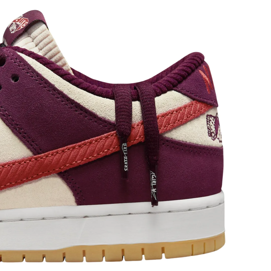 Nike SB Dunk Low QS Skate Like a Girl Dark Beetroot Light Crimson Iconic Sneakers