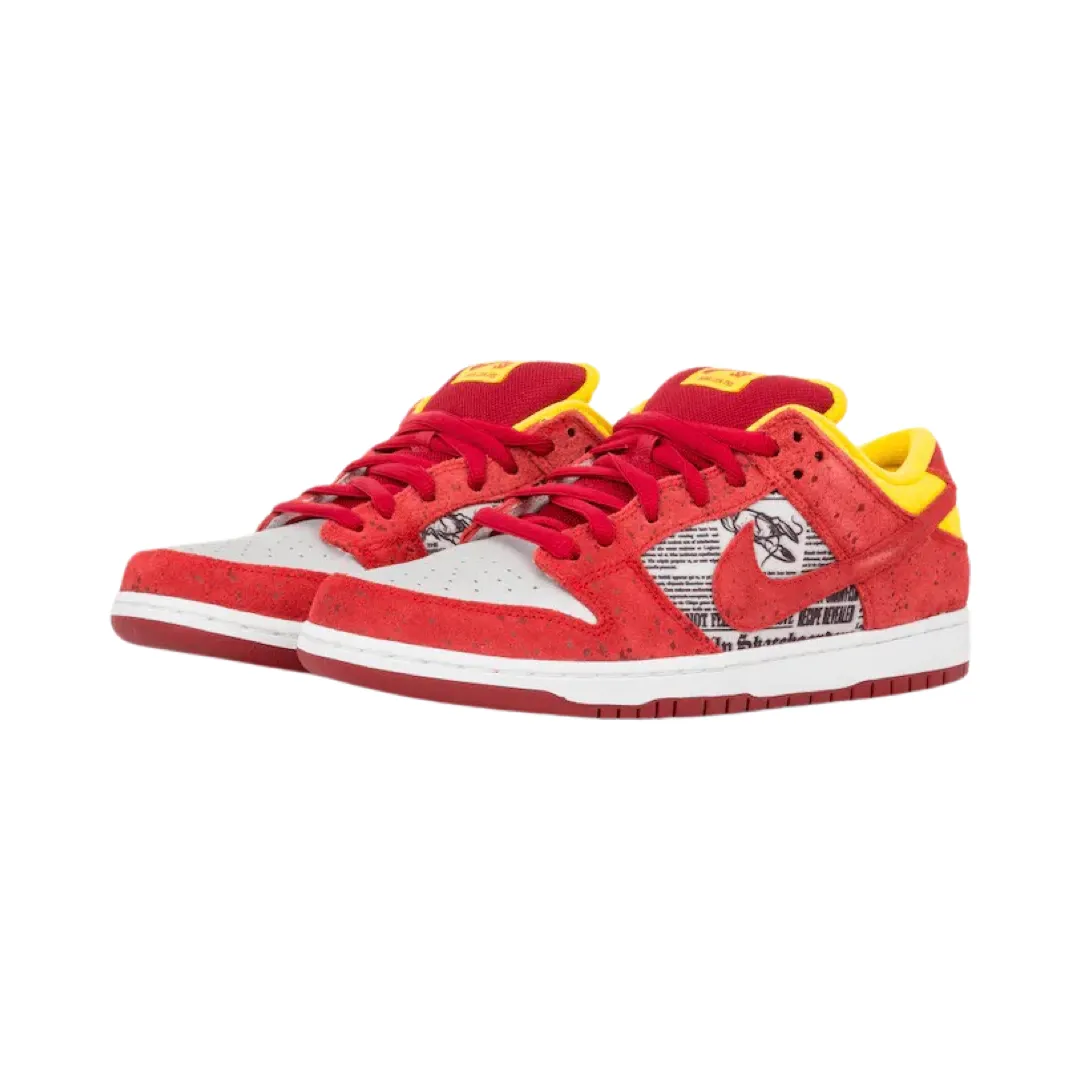 Nike SB Dunk Low Rukus Crawfish Action Red Metallic Silver Tour Yellow (Regular Box) Iconic Sneakers