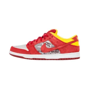 Nike SB Dunk Low Rukus Crawfish Action Red Metallic Silver Tour Yellow (Regular Box) Nike Dunk sneakers with classic silhouette