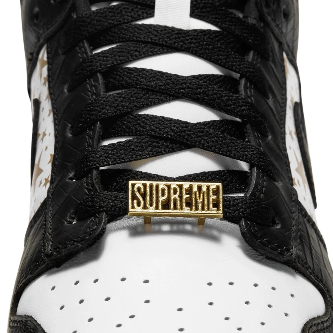 Nike SB Dunk Low Supreme Stars White Black Metallic Gold (2021) Iconic Sneakers