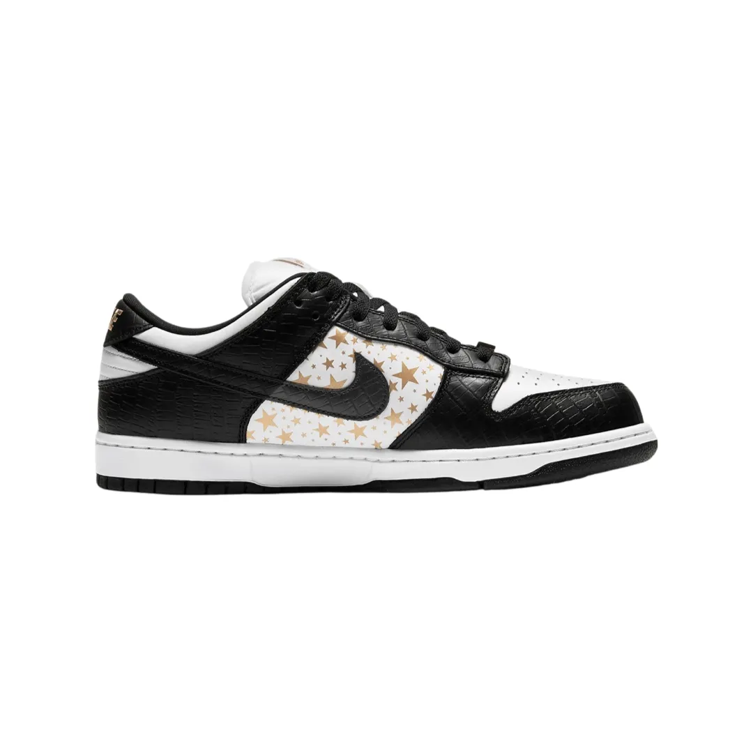 Nike SB Dunk Low Supreme Stars White Black Metallic Gold (2021) Iconic Sneakers