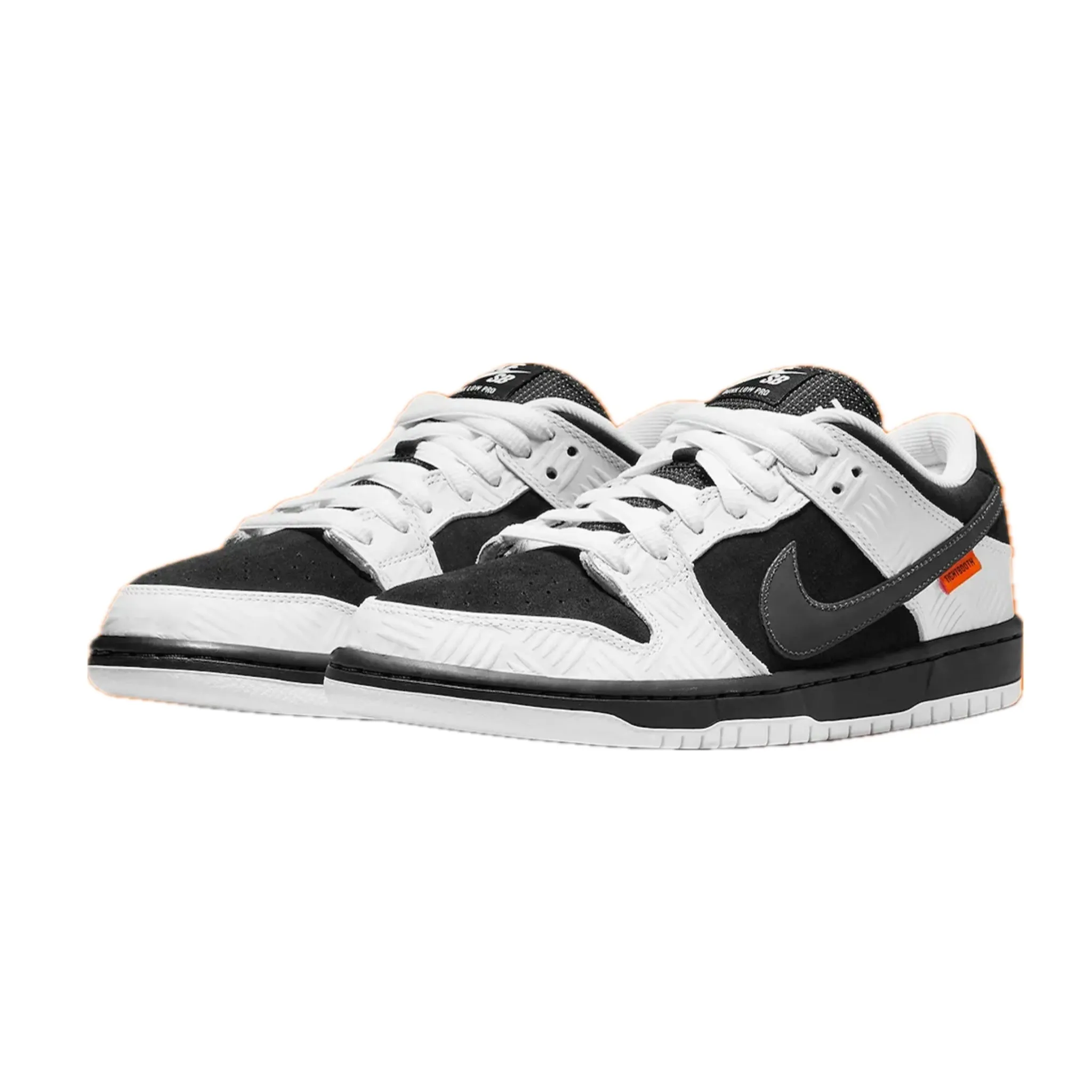Nike SB Dunk Low Tightbooth White Black Safety Orange Iconic Sneakers