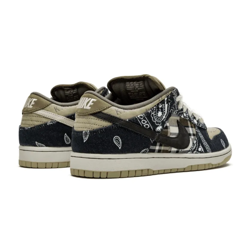 Nike SB Dunk Low Travis Scott 'Paisley' Black Black Parachute Beige Iconic Sneakers