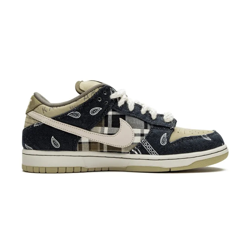 Nike SB Dunk Low Travis Scott 'Paisley' Black Black Parachute Beige Iconic Sneakers