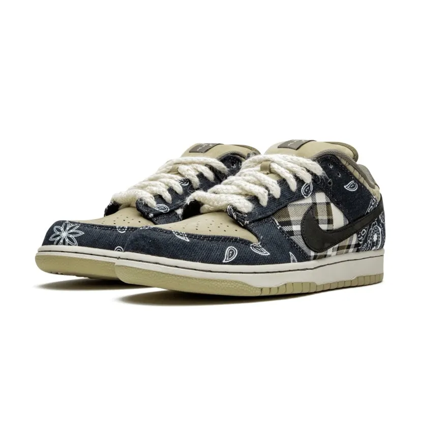 Nike SB Dunk Low Travis Scott 'Paisley' Black Black Parachute Beige Iconic Sneakers
