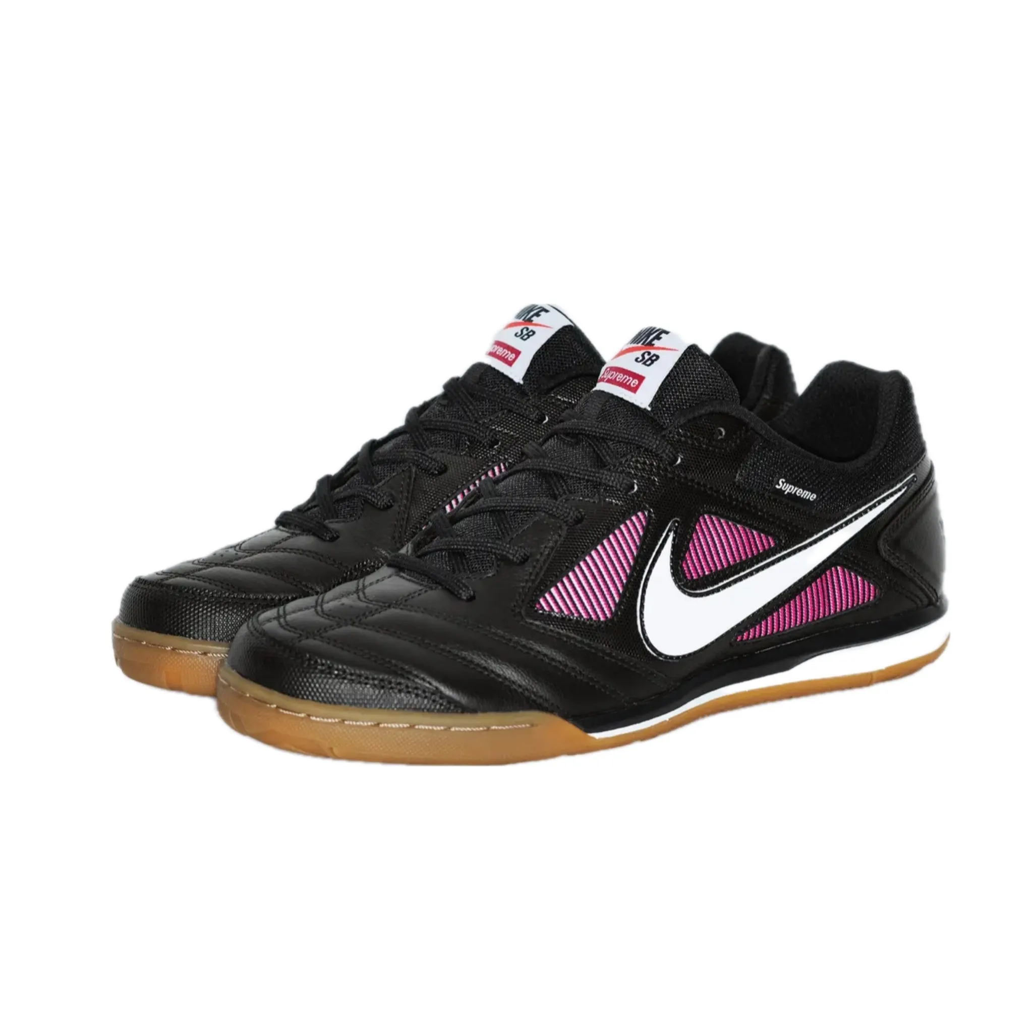 Nike SB Gato Supreme Black White Spirit Teal Gum Light Brown Nike Dunk sneakers with classic silhouette