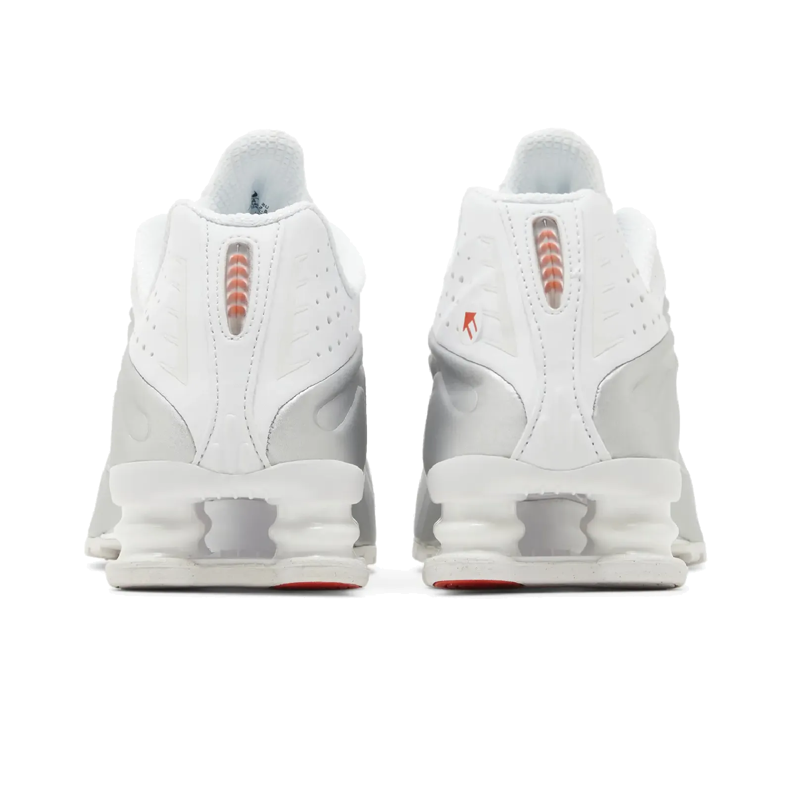 Nike Shox R4 White Metallic Silver (Women's) Nike Timeless Athletic Sneakers