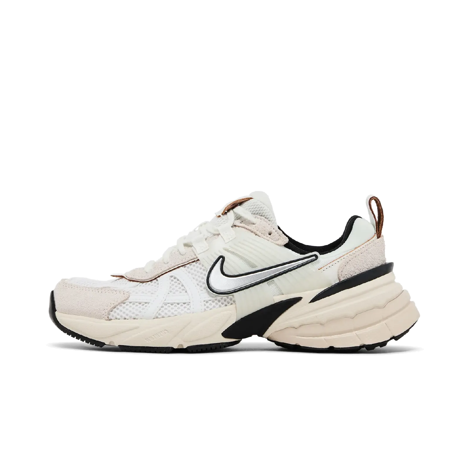 Nike V2K Run Summit White Light Orewood Brown (Women's) Nike sporty look with timeless feel
