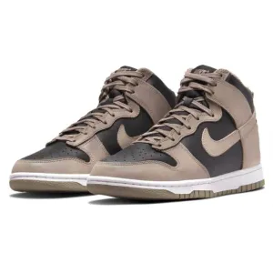 Nike Womens Dunk High Fossil Moon Black Nike Dunk sneakers with classic silhouette