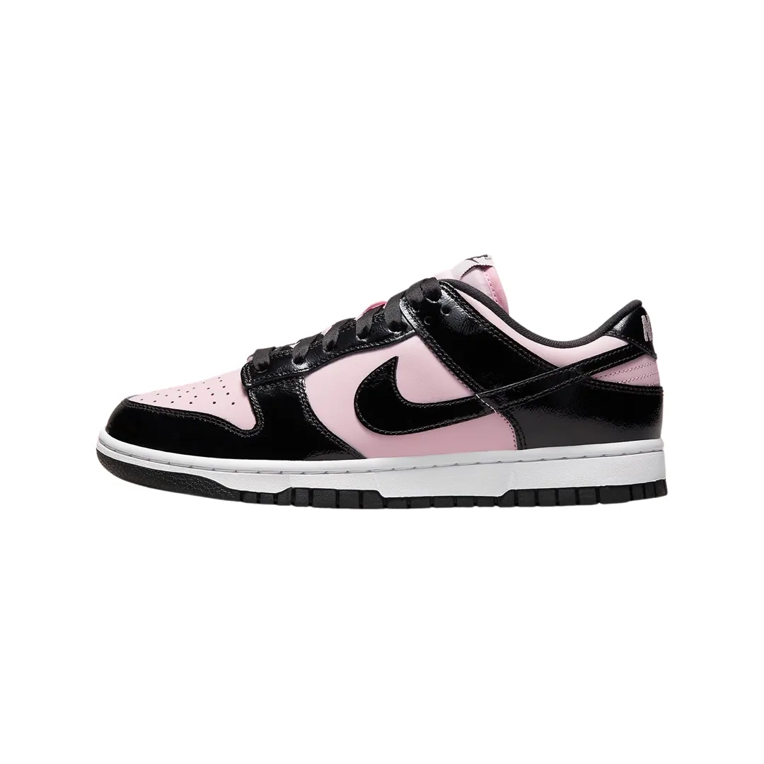 Nike Women's Dunk Low Pink Foam Black White Nike Dunk sneakers with classic silhouette