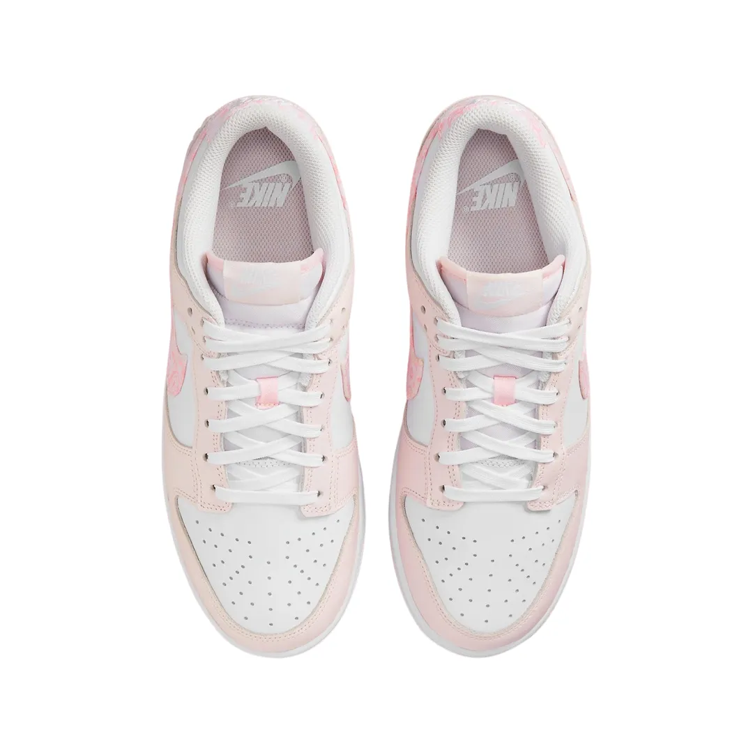 Nike Women's Dunk Low Pink Paisley White Pearl Pink Medium Soft Pink Iconic Sneakers