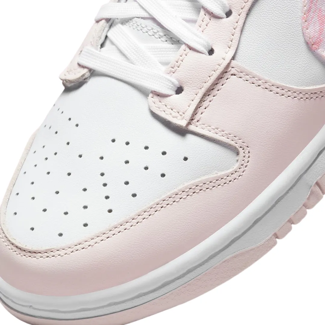 Nike Women's Dunk Low Pink Paisley White Pearl Pink Medium Soft Pink Iconic Sneakers