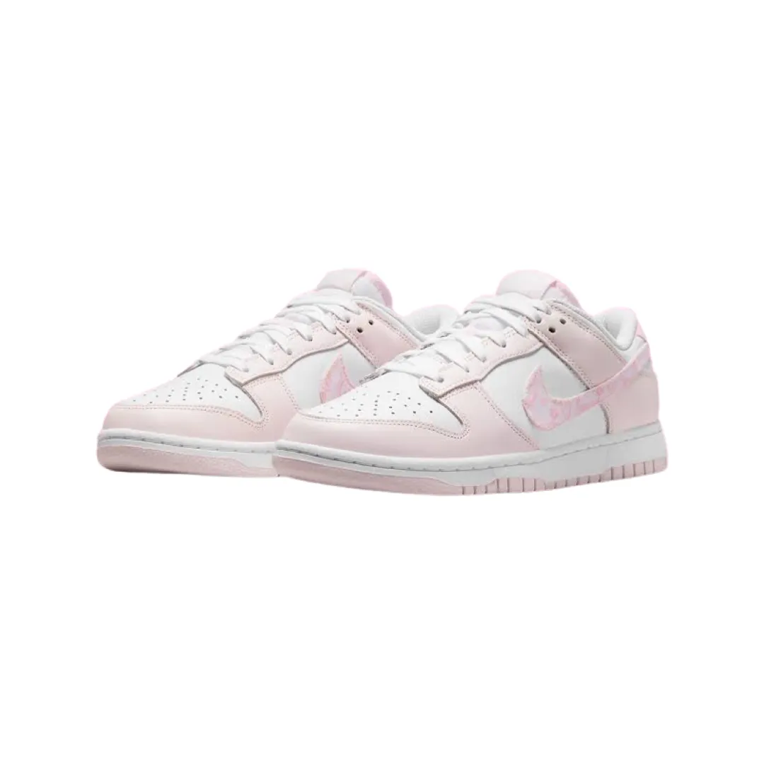 Nike Women's Dunk Low Pink Paisley White Pearl Pink Medium Soft Pink Iconic Sneakers