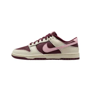 Nike Women's Dunk Low Premium Valentines Day Pale Ivory Medium Soft Pink Might Maroon Nike Dunk sneakers with classic silhouette