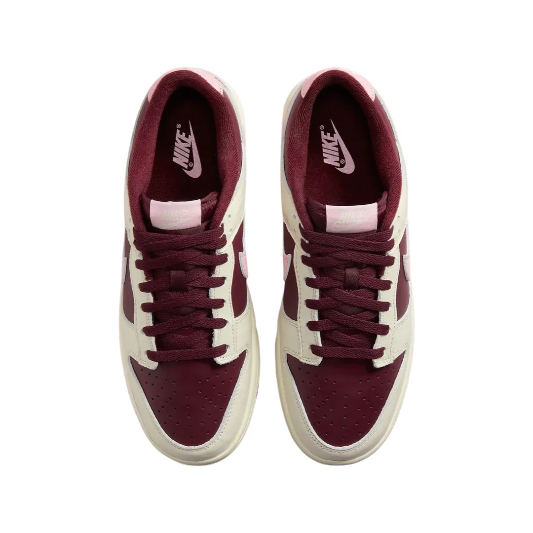 Nike Women's Dunk Low Premium Valentines Day Pale Ivory Medium Soft Pink Might Maroon Iconic Sneakers