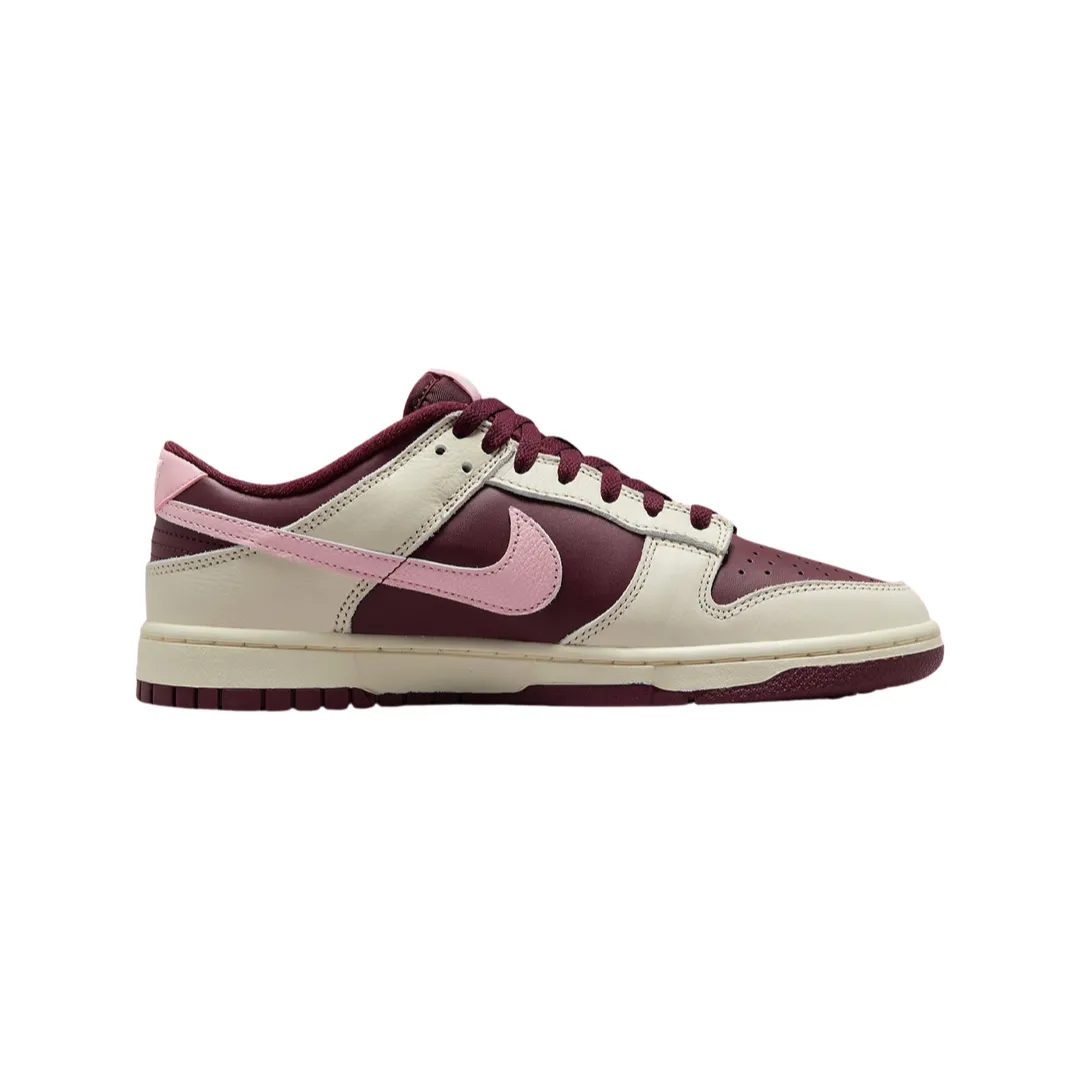 Nike Women's Dunk Low Premium Valentines Day Pale Ivory Medium Soft Pink Might Maroon Iconic Sneakers
