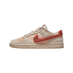 Nike Women's Dunk Low Terry Swoosh Shimmer Mars Stone Sanddrift DZ4706-200 Nike Dunk sneakers with classic silhouette