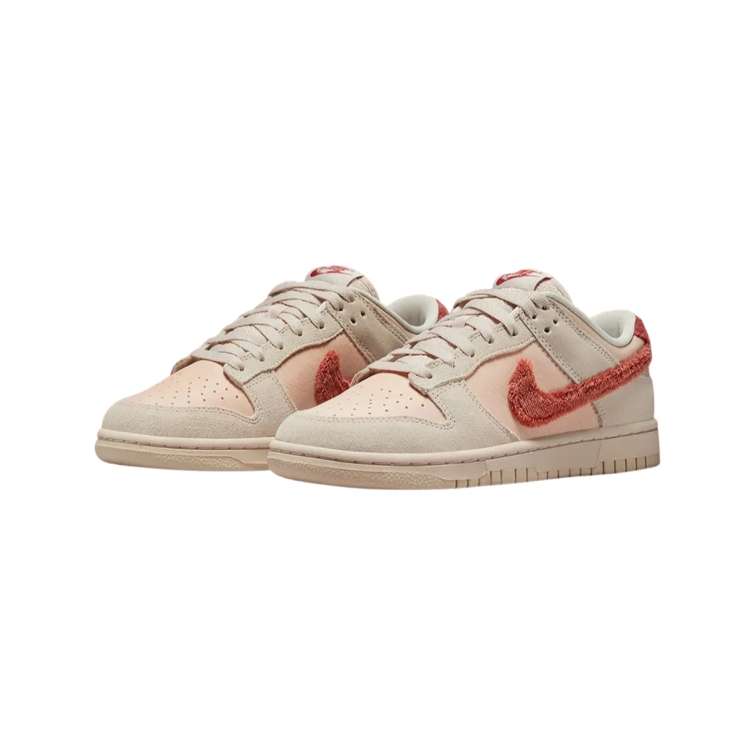 Nike Women's Dunk Low Terry Swoosh Shimmer Mars Stone Sanddrift DZ4706-200 Iconic Sneakers